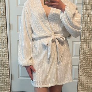 Malibu Bum White Wrap Dress